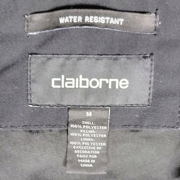 Men's Black Claiborne Long Hooded Water Resistant Snorkel Coat - M - Picture 11 of 11